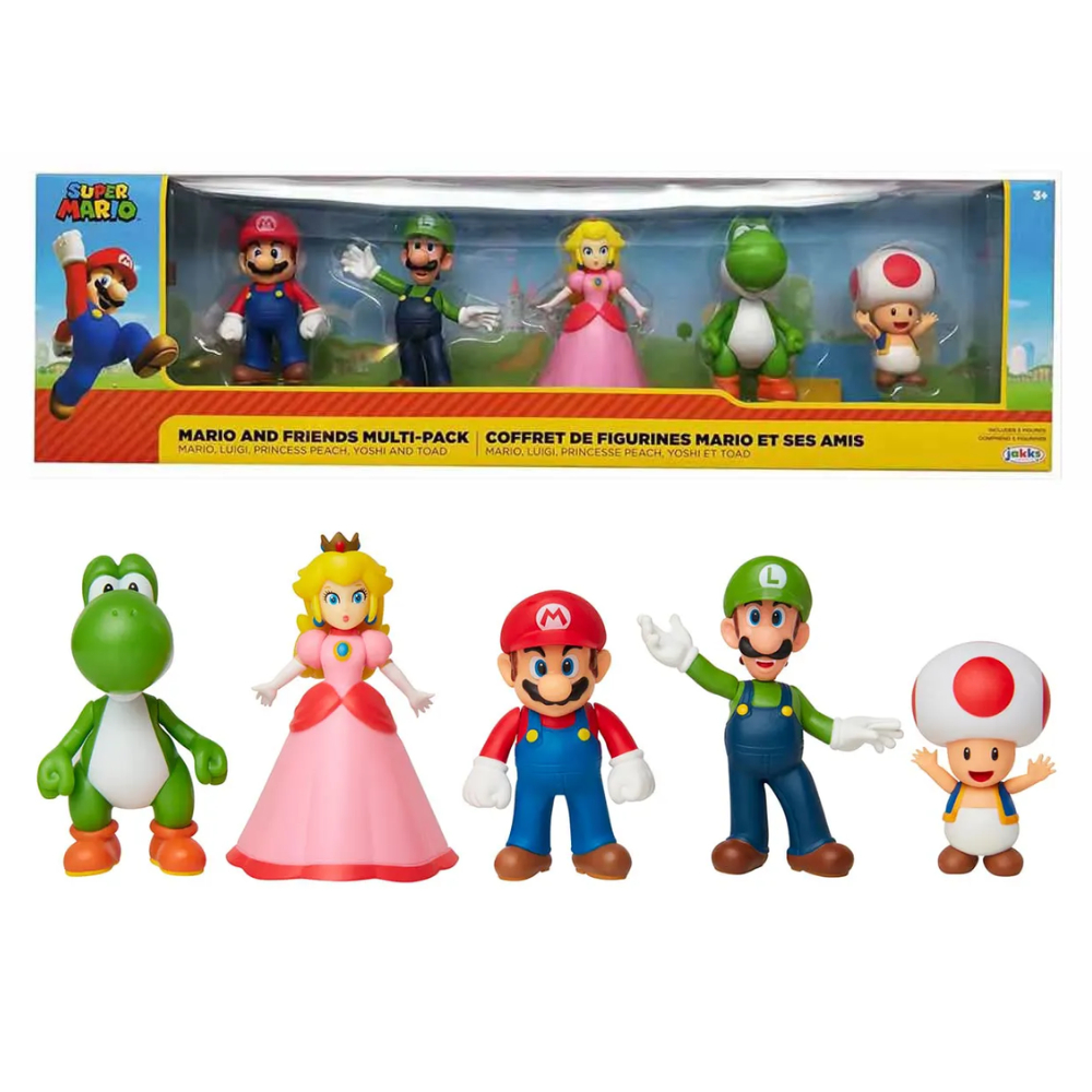 Pack 5 Bonecos Super Mario, Luigi, Yoshi, Toad e Peach - Sunny Brinquedos em Oferta na Shopee