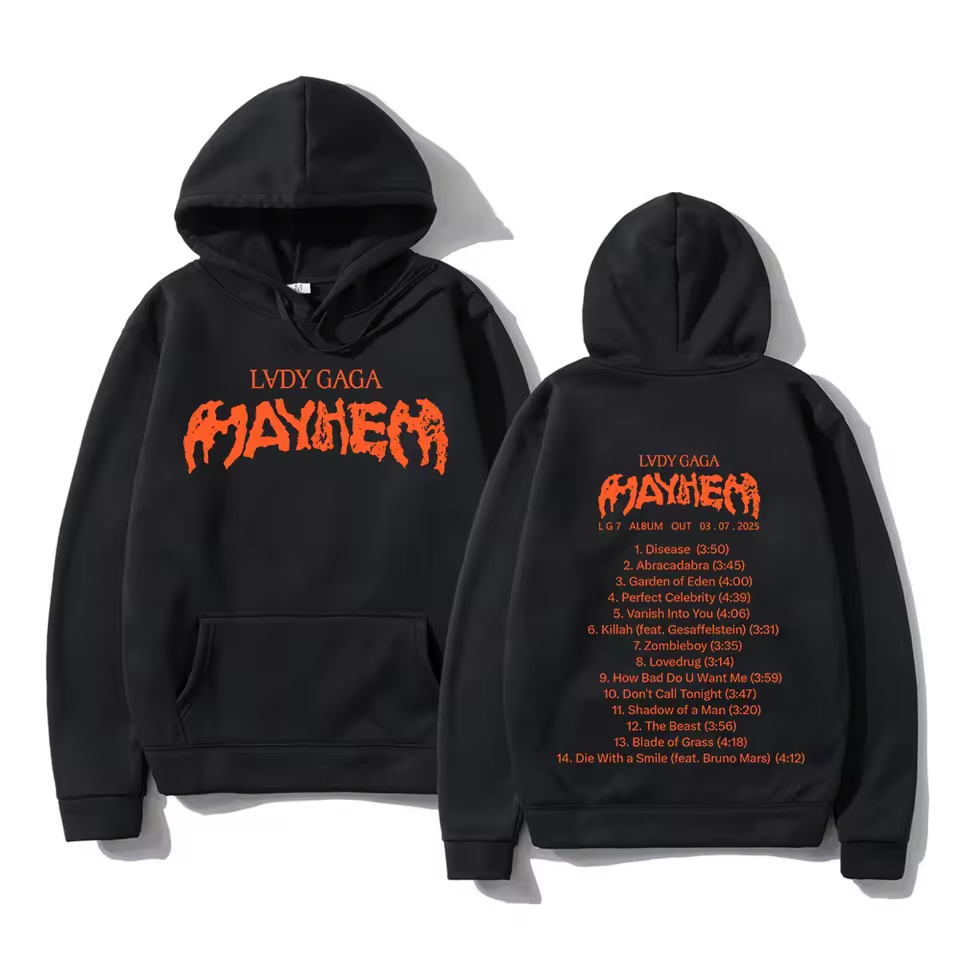 Blusa Moletom Canguru Lady Gaga Tour Mayhem Disease Abracadabra
