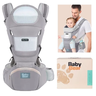Bolsa Canguru Ergonômico Bebê Mãe 3 em 1 Bolsos Frontais e Laterais Proteção e Segurança