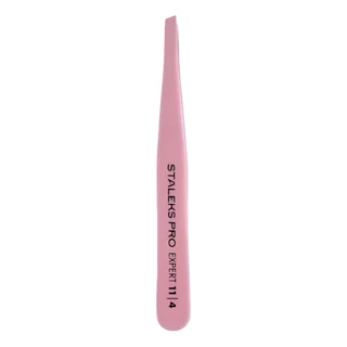 Pinça de sobrancelha Staleks Pro 11-4 Rosa série expert chanfrada em Oferta na Shopee