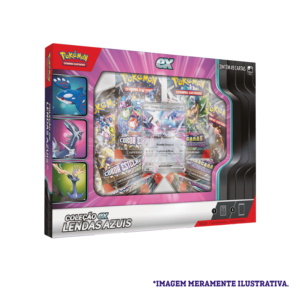 Pokémon Box Coleção Lendas Azuis - Contém 8 Boosters | Shopee Brasil