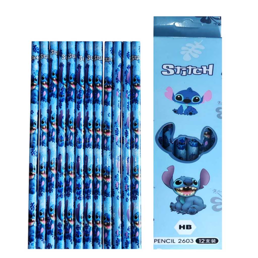 Lápis de Escrever Lilo & Stitch Kit com 12 Unidades HB | Shopee Brasil