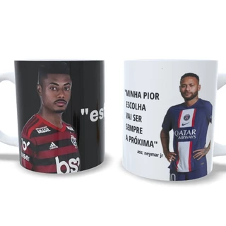 Caneca Personalizada Meme Frases Futebol Neymar Bruno Henrique Presente