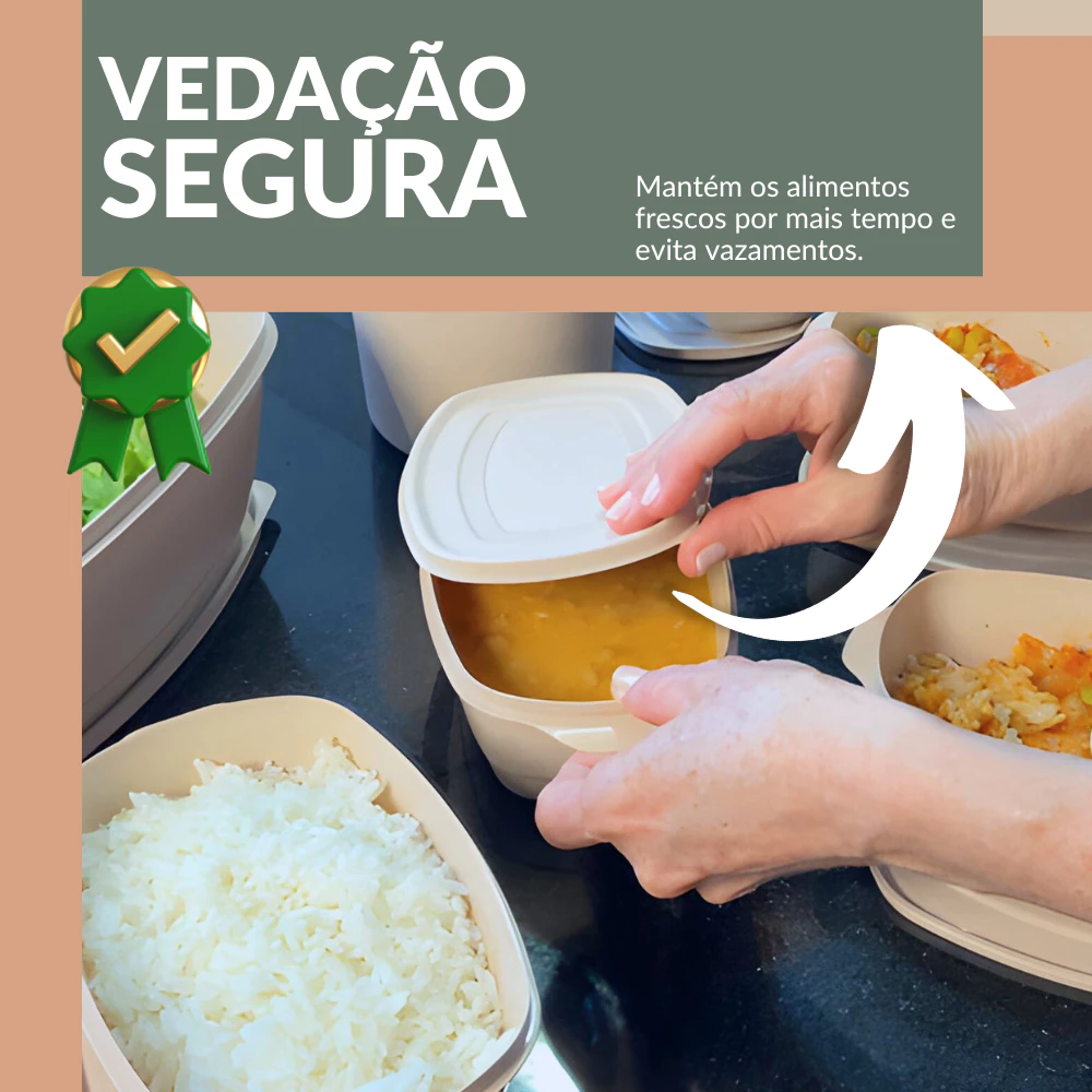 kit jogo de 11 peças + 1 Jarra com Tampa coisa de cozinha Potes Plásticos Vedação Alimentos - Imagem 2