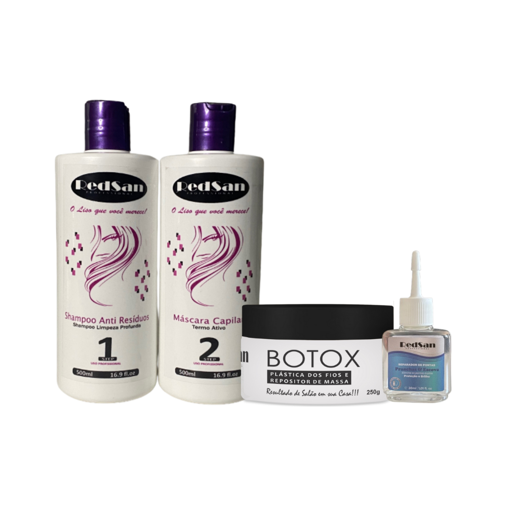 Kit Progressiva 500ml + Botox Capilar 300g + Reparador De Pontas 30ml ...