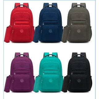 Mochila Escolar Tactel Com Estojo Forrada Super Resistente Lindo Design