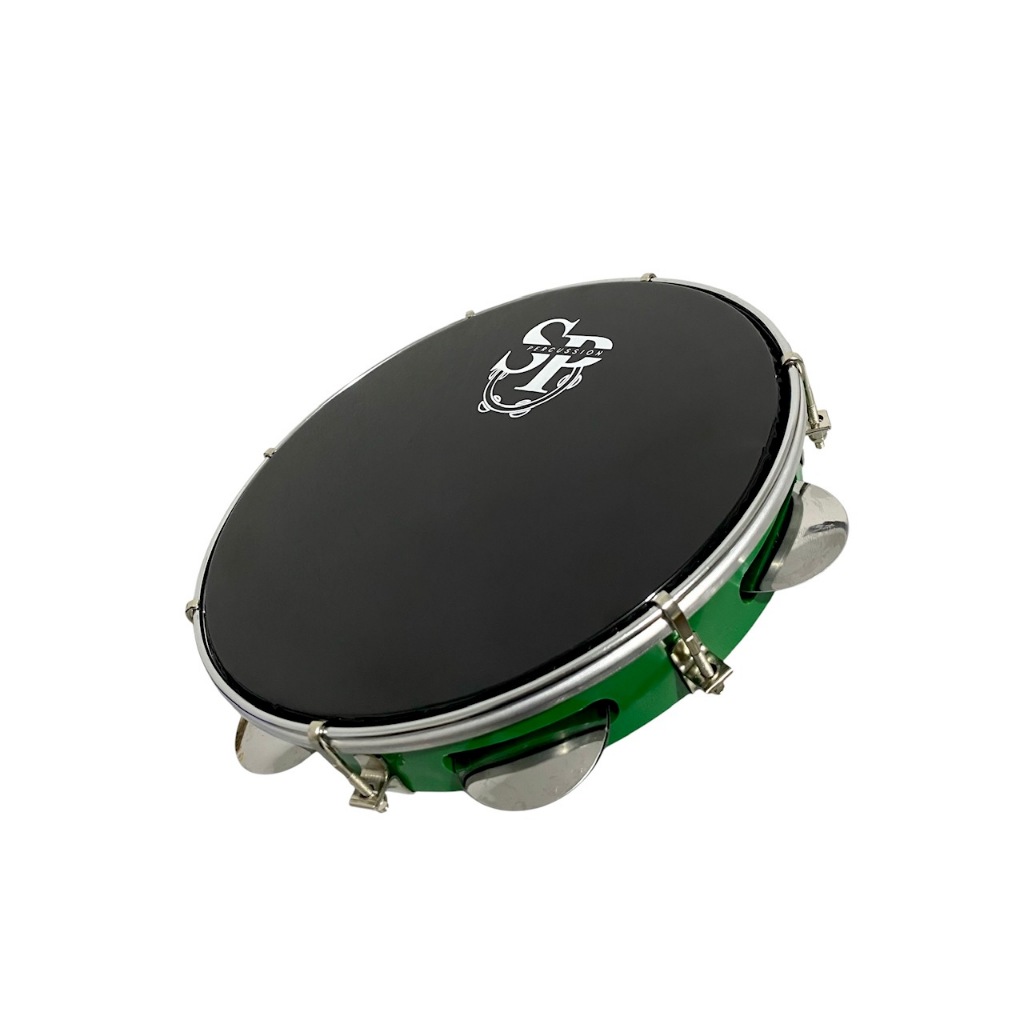 Pandeiro Profissional 10 Polegadas Pele Black Sp Percussion Cor Verde ...