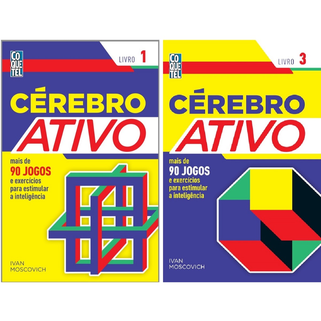 Kit C/2 Livros Cérebro Ativo - Passatempos + 180 Jogos