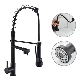 Torneira Pia Cozinha Gourmet Inox Monocomando Quente E Frio Cor Preto Fosco Yesop