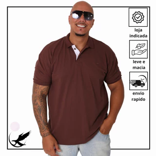 CAMISA GOLA POLO MASCULINA PLUS SIZE ALGODÃO PIQUET PREMIUM