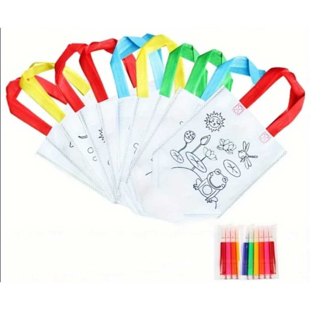 Kit Aniversário Sacolinhas TNT Canetinhas Pintura , Lembranças e Eventos para Crianças, Decoração