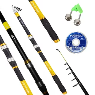 Vara Praia Telescópica Gt Surf 4,20mt 25lb Albatroz Molinete + Linha