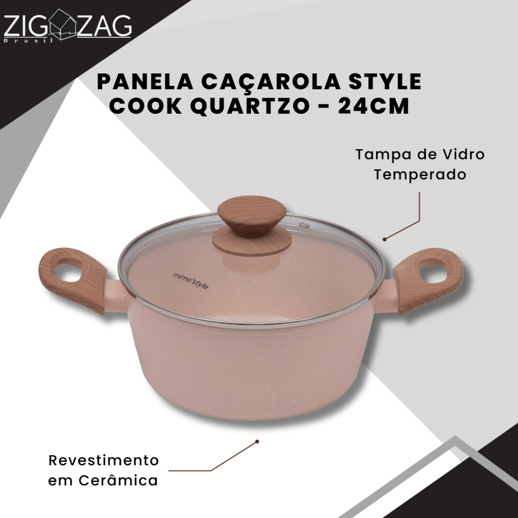 Panela Caçarola Style Cook de Cerâmica Antiaderente, Quartzo