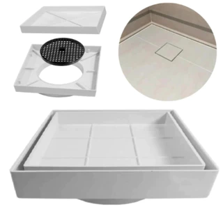 Kit 2 Ralos Oculto 10x10 Invisível Sifonado inteligente - Seca piso/Porcelanato com tela