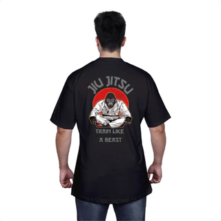 CAMISETA OVERSIZED 100% ALGODÃO UNISSEX JIU JITSU BRASIL GYMBEAST