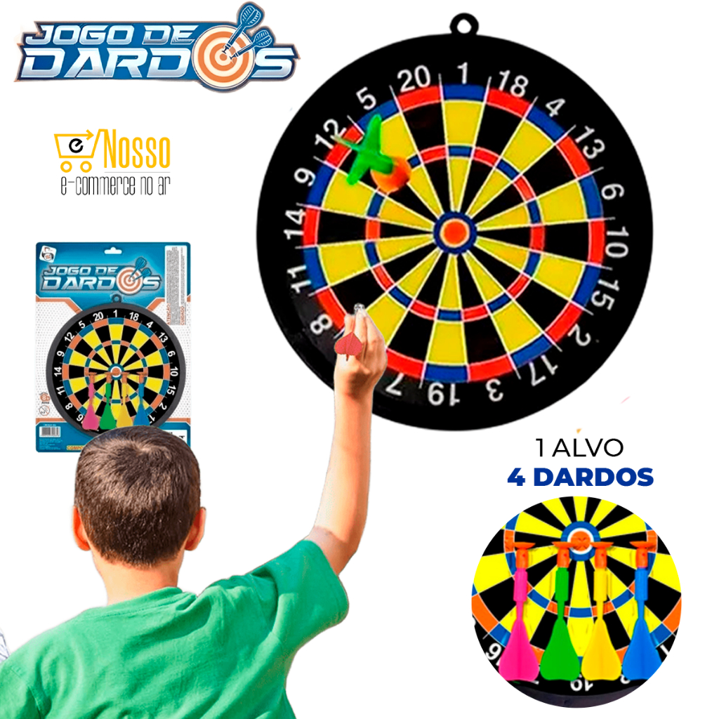 Jogo de Dardos Alvo Certo Brinquedos Infantil 3anos+