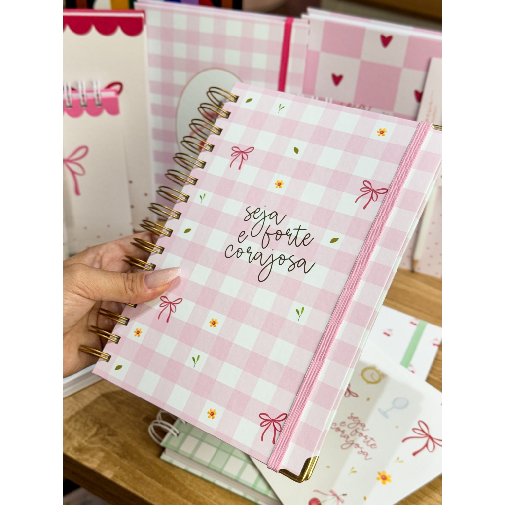 Caderno A5 Coleção Cereja Seja Forte e CORAJOSA Personalizado 100 FOLHAS