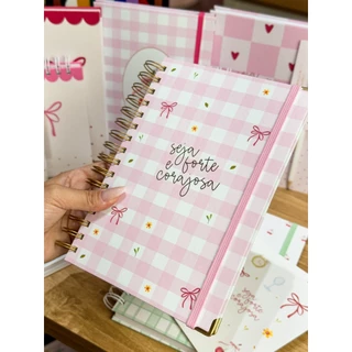 Caderno A5 Coleção Cereja Seja Forte e CORAJOSA Personalizado 100 FOLHAS