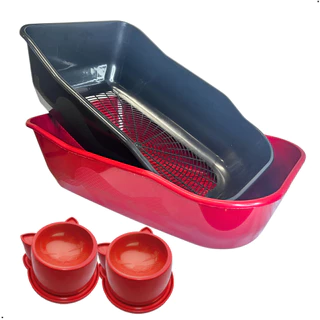 Caixa de Areia Furbox Pop Pet Peneira Banheiro Gato Grande Bandeja Sanitário Inteligente Durapets