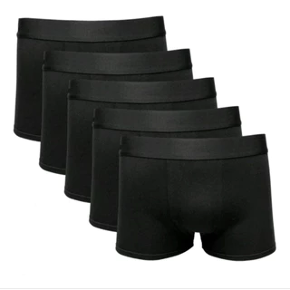Kit com 5 Cuecas Boxer Microfibra Preta Premium.