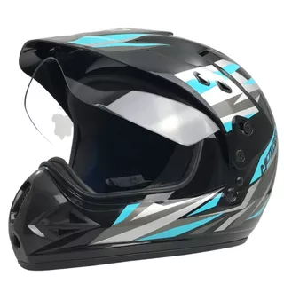 Capacete Moto Cross Ebf Motard Fechado Com Viseira New Street