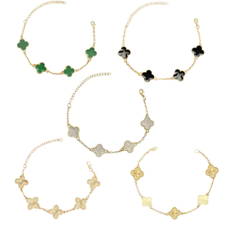 Pulseira Trevo 4 folhas Masculino Ouro 18k Pulseira Banhada a Ouro Legitimo em Oferta na Shopee