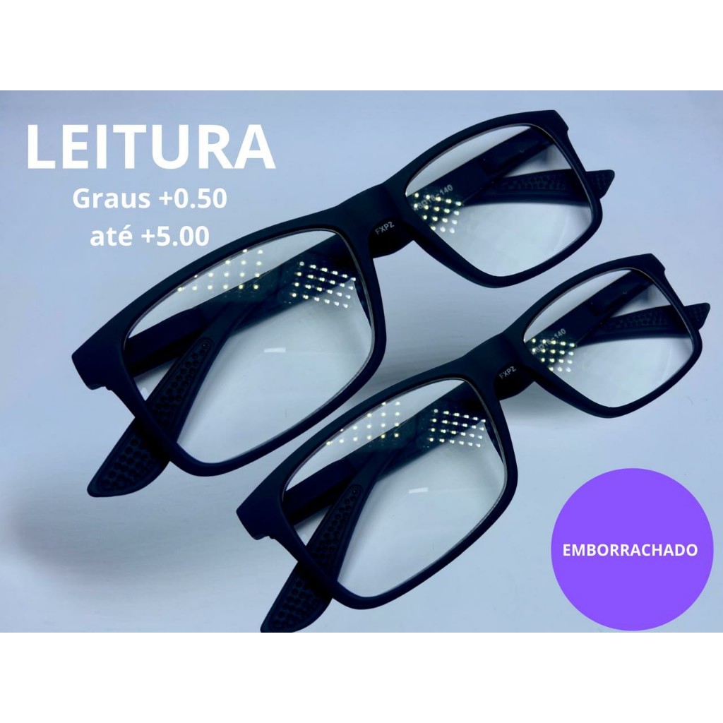KIT 2 Óculos De Grau Para Leitura / Descanso / Trabalho Unissex + Graus ...