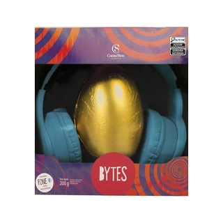 Ovo de Páscoa ao Leite Bytes Fone Brinde Azul e Rosa 200g