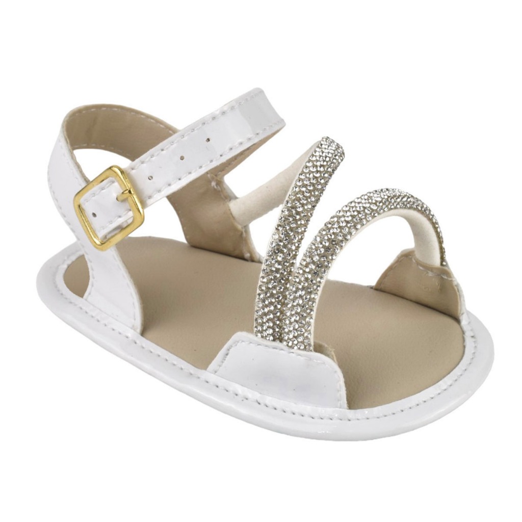 Sandalia Bebe Mania Menina Tiras Stras Verao Branca 32-01 | Shopee Brasil