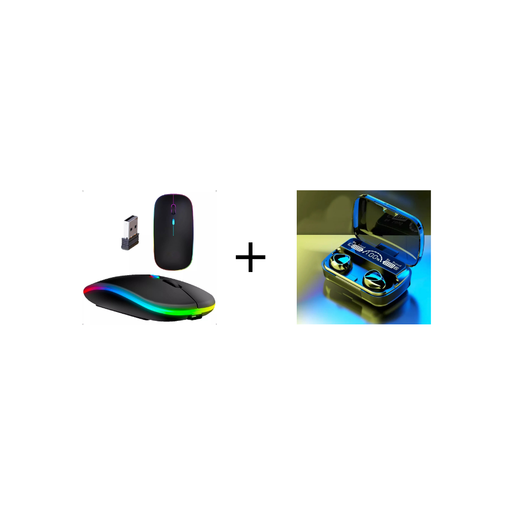 KIT Mouse sem Fio Carregador Turbo dual band Receptor nano 2,4ghz ...