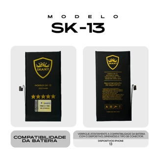 Bateria Premium Oficial Skaiky Compativel Com IPhone 13 Homologada Anatel