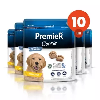 Kit 10 Biscoitos Premier Cookie Cães Filhotes Sabor Original Assados 250g em Oferta na Shopee