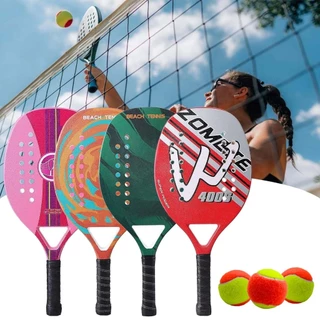 Kit Raquete Beach Tennis Fibra de Carbono Capa Protetora + 3 Bolinhas de Beach Tennis Cor Sortida em Oferta na Shopee