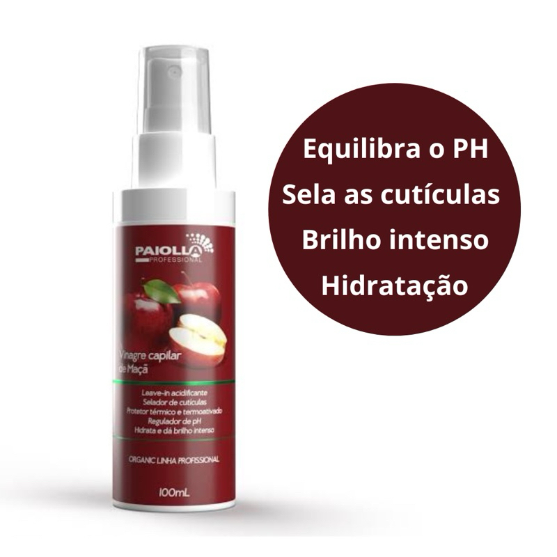 Leave-in Vinagre de Maçã Acidificante Capilar 100ml Paiolla Sela as ...