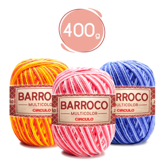 Fio Barroco Multicolor 400g Fio n°6 - CIRCULO crochê tricô em Oferta na Shopee