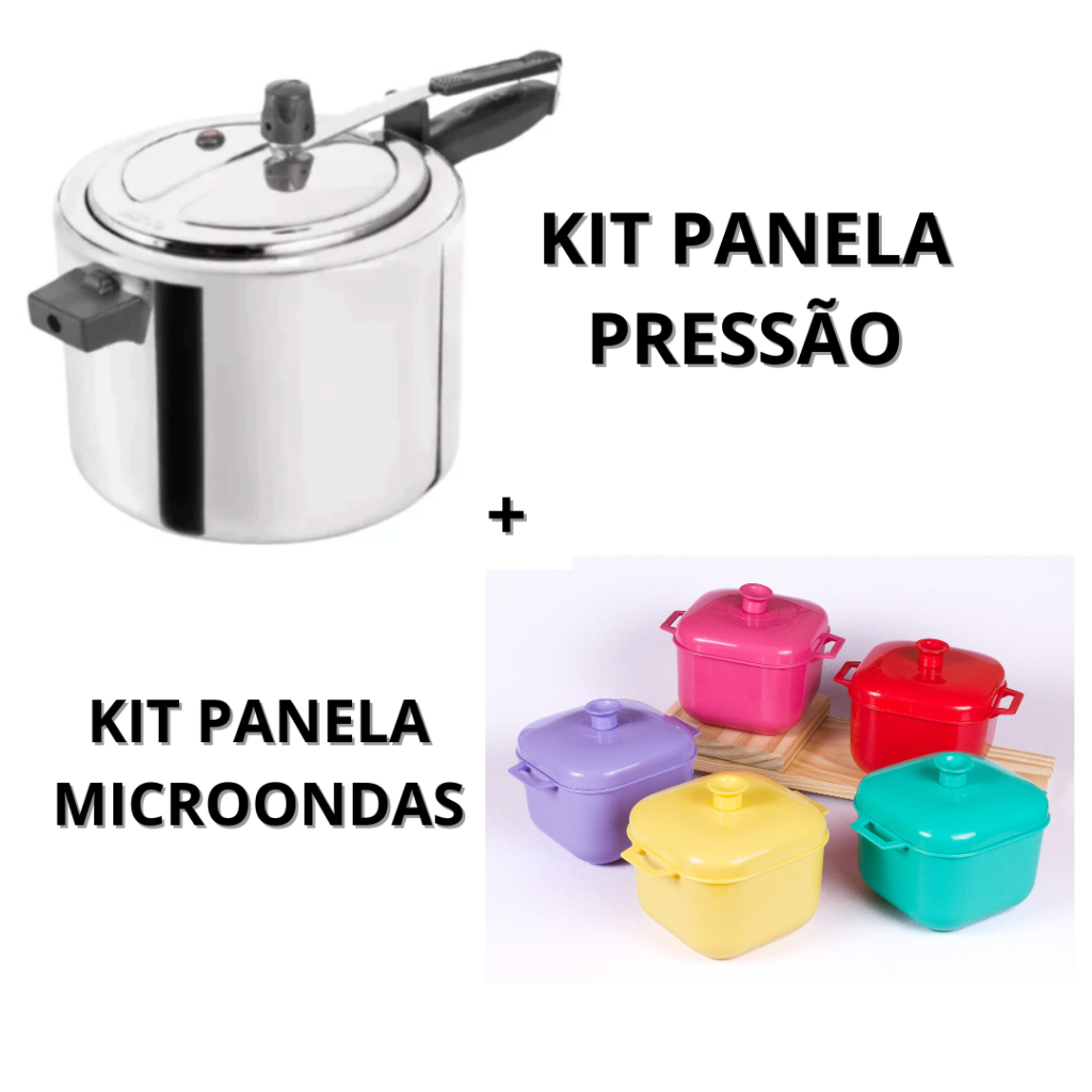Kit Panela de Pressão + Caçarolas Panelas Microondas - Plasconex ...