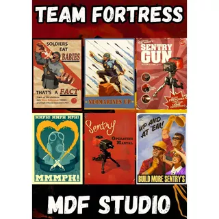 Placas Quadros Decorativos de Team Fortress | Clássico Shooter de Equipe