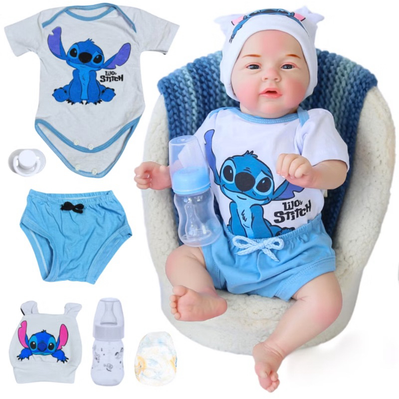 Boneca Reborn Realista de Silicone, Com Roupinha e Acessórios, Bebê Reborn Perfeito TINNY YOU