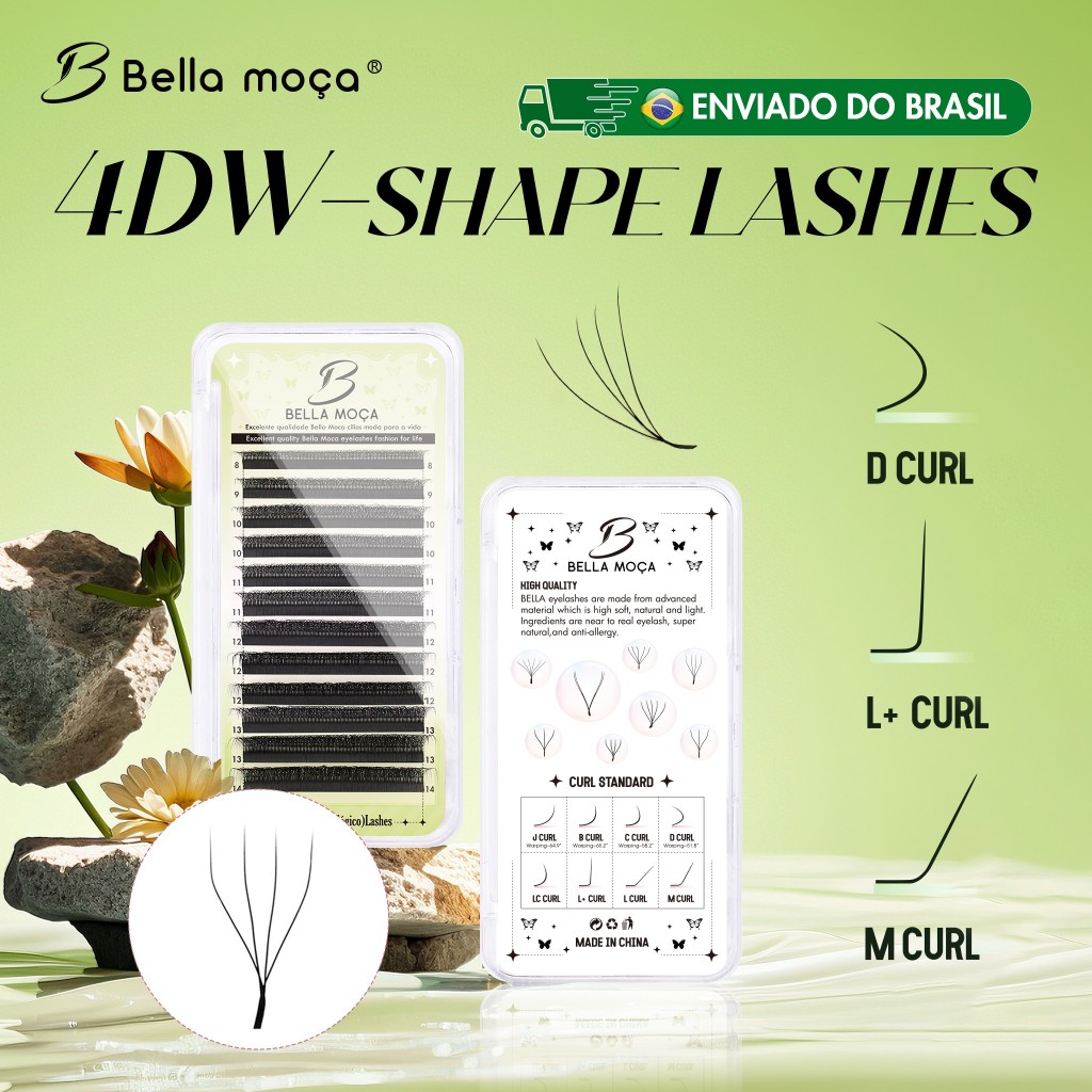 Bella Moça 4D W Extensão De Cílios Em Forma De 0.07D Faux Mink