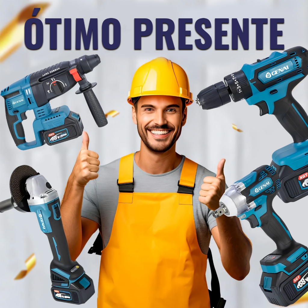 KIT FERRAMENTAS MULTIFUNÇÕES 4 EM 1 PROFISSIONAL 68V 6.0MAH CHAVE