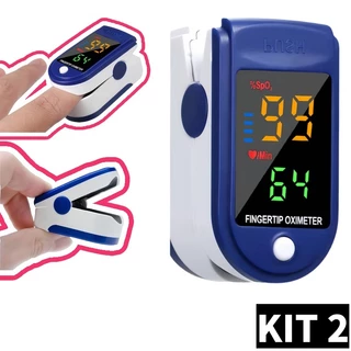 KIT2 Oxímetro de Dedo de Pulso Digital Batimento Cardíaco Monitor de Frequência em Oferta na Shopee