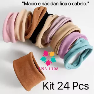 ANA1108 Kit 24 Pcs avançado Elástico de Cabelo Xuxinha Esportiva/Tecido Confortável Cabelo Acessório em Oferta na Shopee