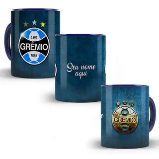 Caneca Colorida Personalizada Do Grêmio Com Nome Varias Cores