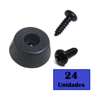 Kit Pé Pequeno De Borracha + Parafuso 22 Centímetros Pvc Para Caixa De Som Móveis Premium - Escolha a quantidade
