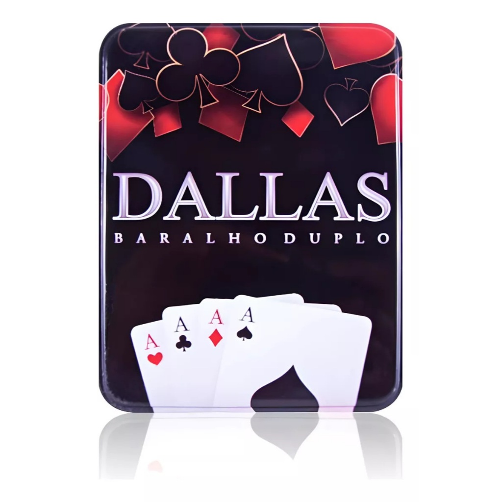 Jogo De Baralho Duplo Com Estojo Em Lata Dallas Mb