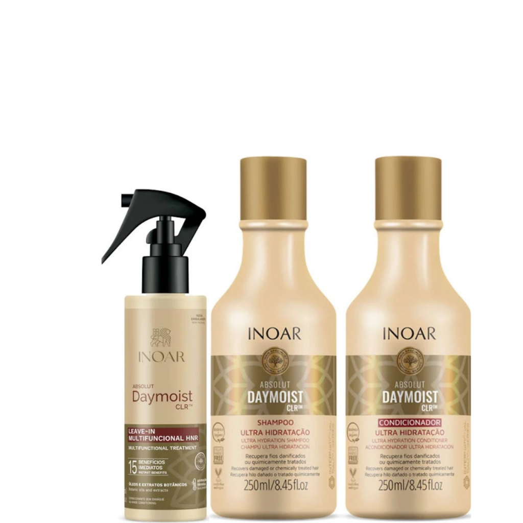 Kit Inoar Daymoist Shampoo+Condicionador 2x250ml+Leave-in ...