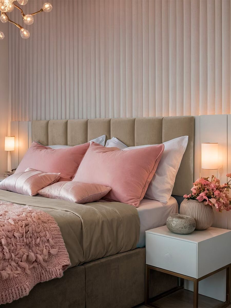 Kit Cabeceiras de Cama Estofada Modular , Solteiro, Casal, Queen e King ...