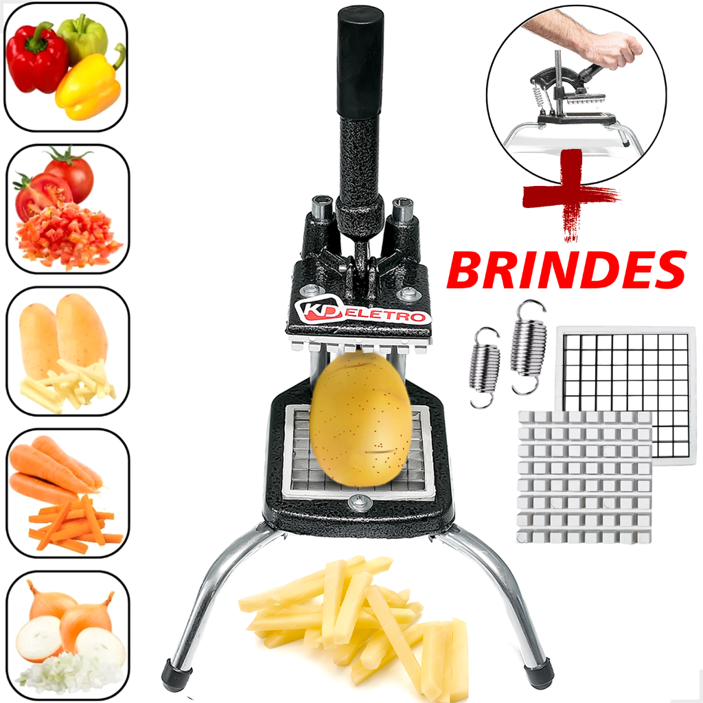 Picador Batata Palito Legumes Resistente Picador de Batatas Profissional + Brindes