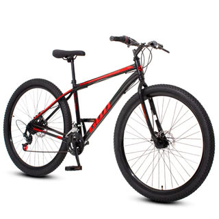 Bicicleta aro 29 Aço Carbono Preto e Vermelho Gott Cronos Freio A Disco 21V em Oferta na Shopee