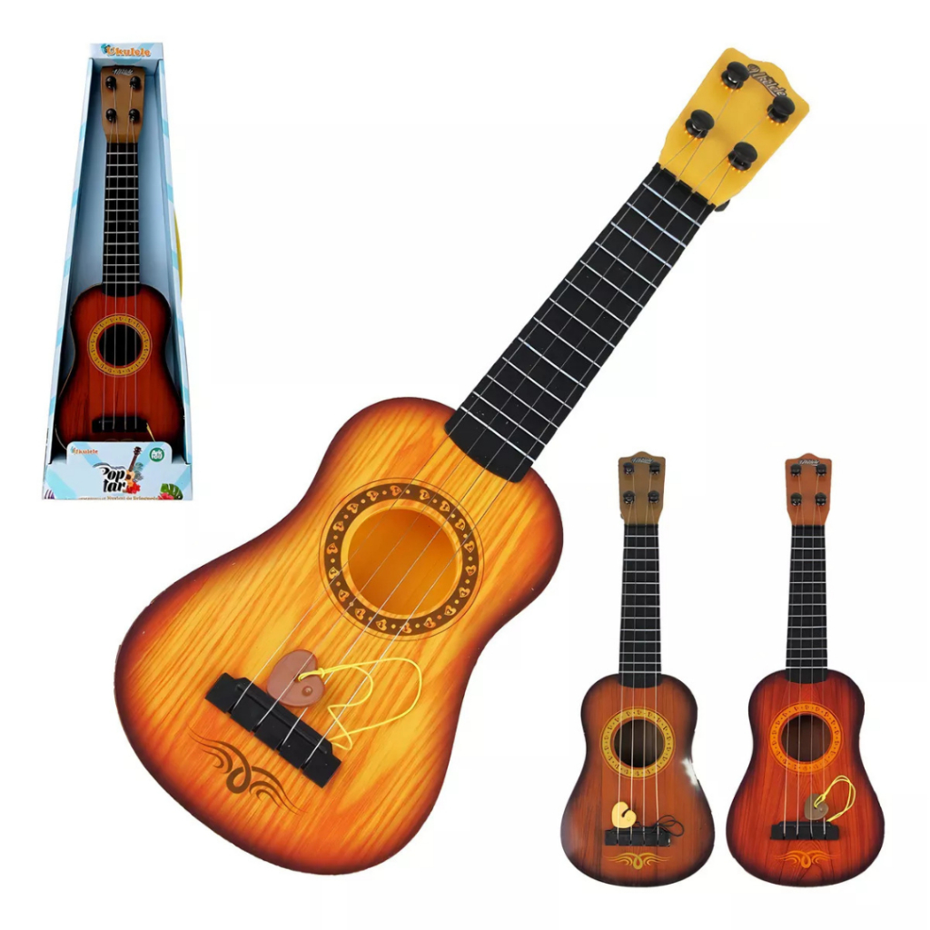 Mini Violão Infantil Com Palheta Brinquedo Musical 4 Cordas Violãozinho ...